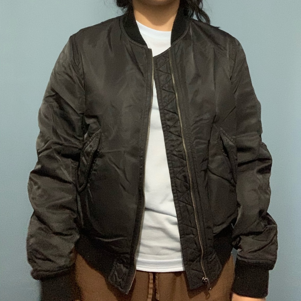 black bomber jacket